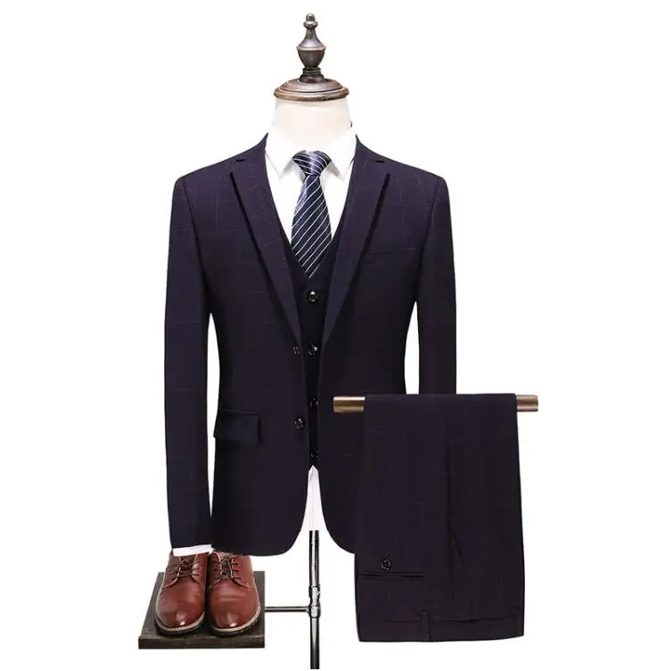 2019 костюм на заказ высококачественный Модный повседневный клетчатый мужские