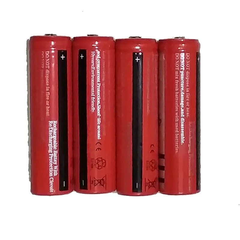 4pcs 16 шт/8 шт/4 шт 18650 литий-ионная аккумуляторная батарея для фонарика ICR 18650 льва батарея 3,7 в 18650 - Испускаемый цвет: 4pcs