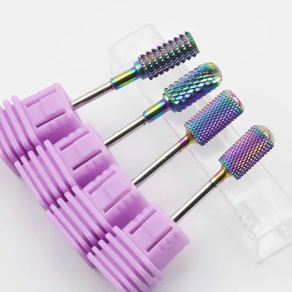 9 Type Rainbow Nail Drill Bit Manicure Tungsten Carbide Burr Bit manicure machine nail accessoiry milling cutter nail file tool