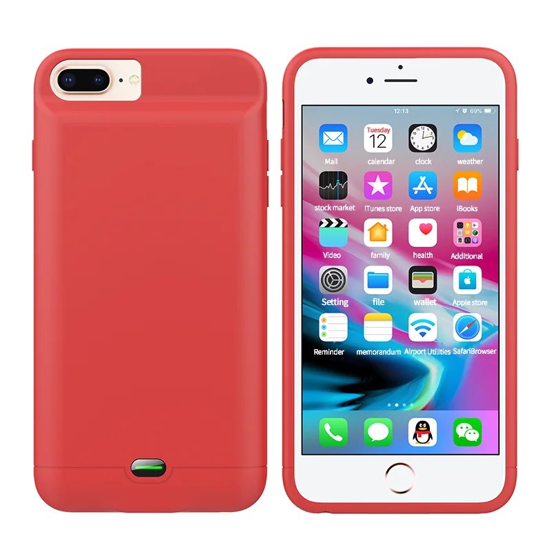 Red 3200/5000 мАч чехол для аккумулятора для iPhone 6 6S 7 8 портативный внешний аккумулятор чехол для iPhone 6 6S 7 8 Plus чехол для зарядного устройства - Цвет: Red