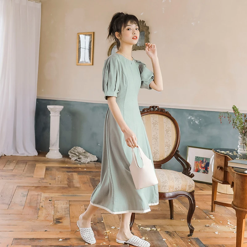 Лето 2019 Новый Повседневное колено платье для женщин элегантное был тонкий в