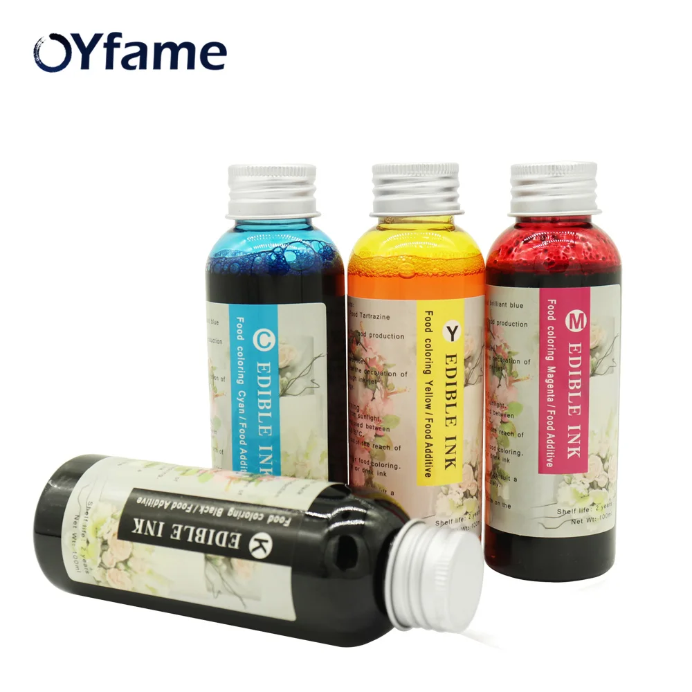 Универсальные пищевые чернила OYfame 100 мл x 4 шт. для кофе печатная машина тортов
