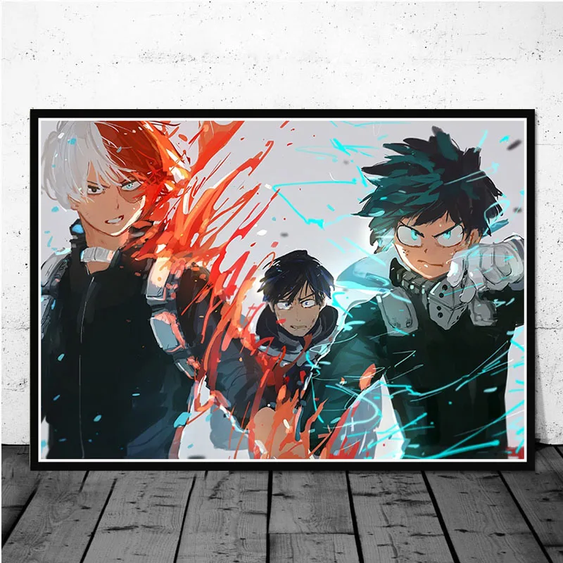 Плакатный принт Boku No Hero Academy Japan аниме, комикс фильм картина маслом картинка на холсте на стену картинки для гостиной домашний декор - Цвет: Фиолетовый