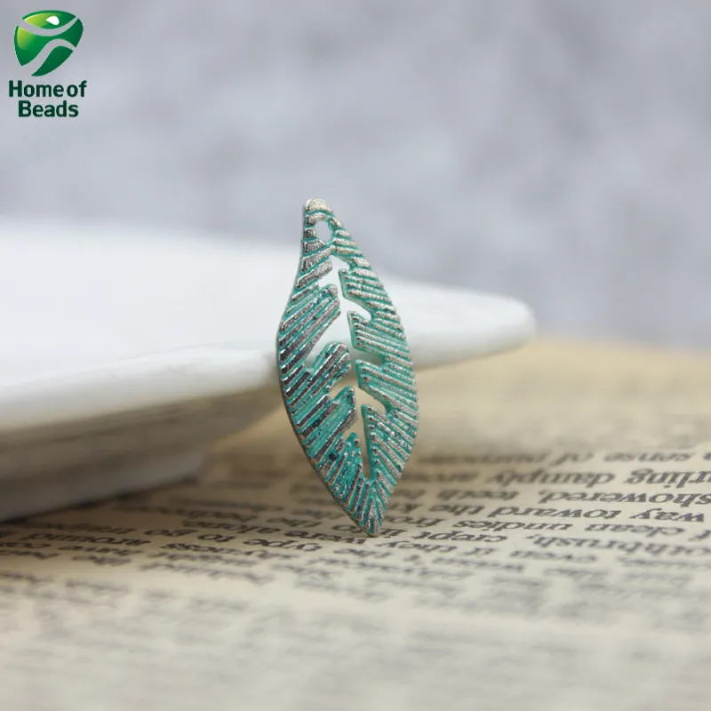 Тибетский Зеленый Серебряный цвет Diy металлический лист дерева бусины для