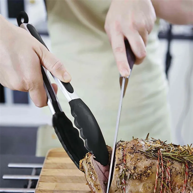 Утилита Пособия по кулинарии Принадлежности для шашлыков Еда Тонг с силиконовым
