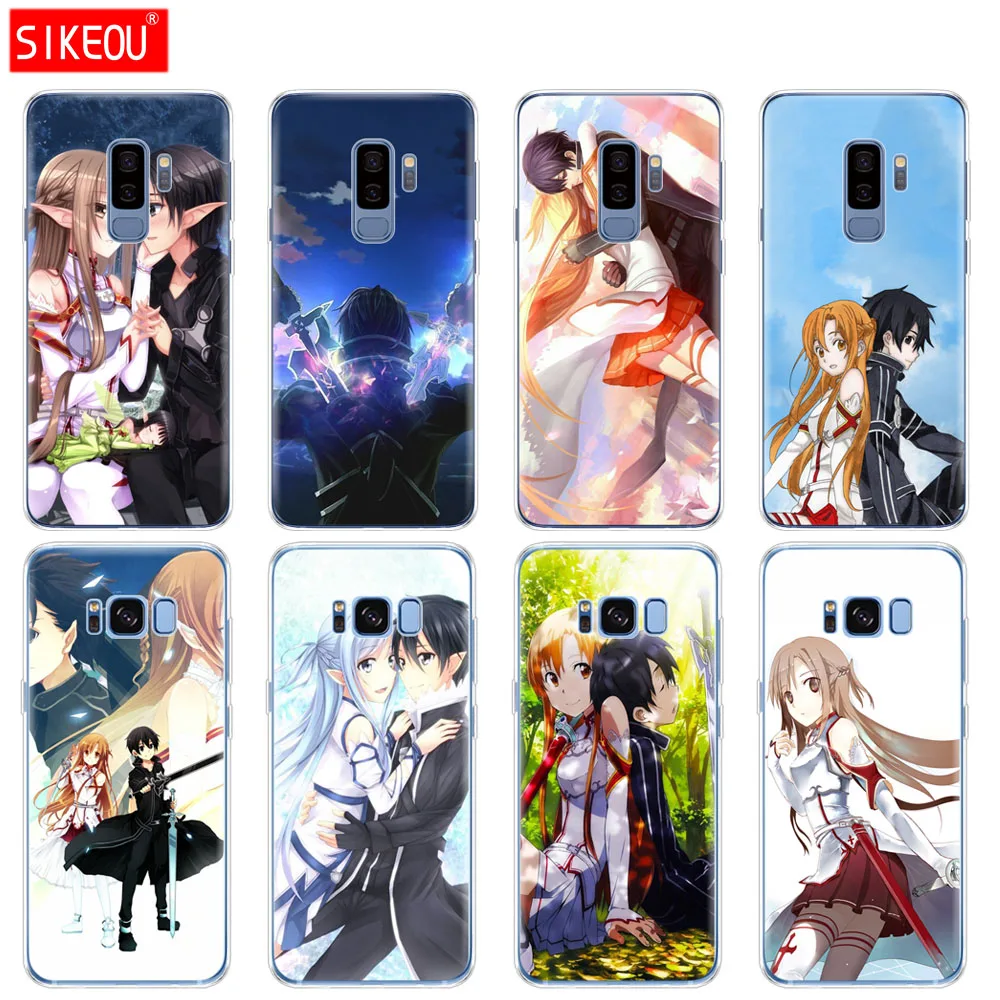 Силиконовый чехол SIKEOU Sword Art Online с японским аниме для Samsung Galaxy S9 S8 S7 S6 edge S5 S4 S3 PLUS