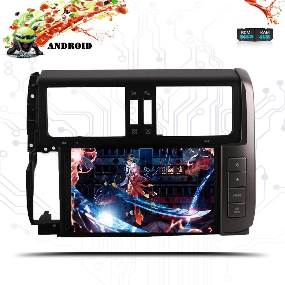 Android 9 0 4G 64G Автомобильный DVD GPS для Toyota Prado 150 2010 2013 Авторадио автомобильное радио