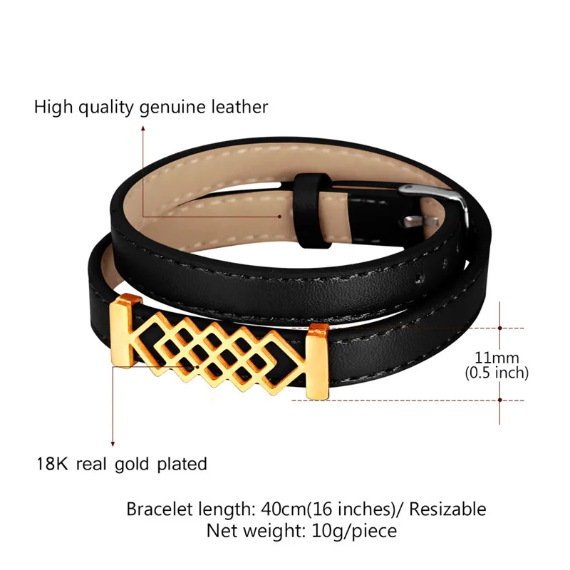 Genuine Leather Bracelet Brown/Black Gold Color/Stainless Steel Best Friend Jewelry Gift Women/Men Trendy GH1585 | Украшения и