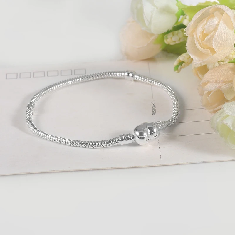 Хит серебряная цепочка в виде змеи подходит для очаровательного браслета и