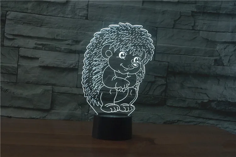 3D лампа ночник семь цветов Животные Многоцветный RGB лампа Рождественский Декор Детские Подарочные игрушки сенсорный пульт дистанционного управления настольная лампа