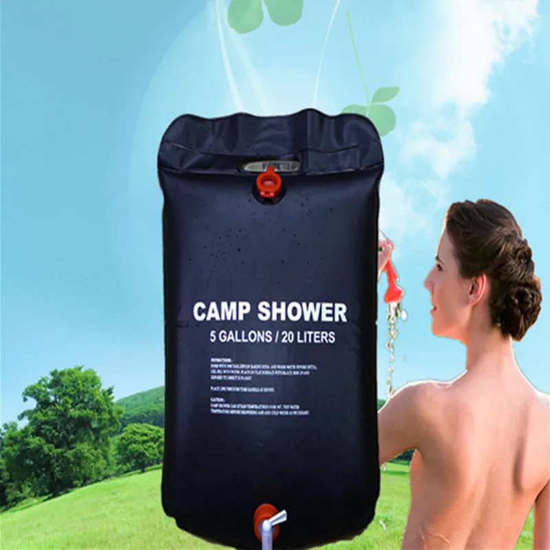 Outlife 20L/5 галлонов сумка для воды солнечная энергия с подогревом Кемпинг Душ Мешок