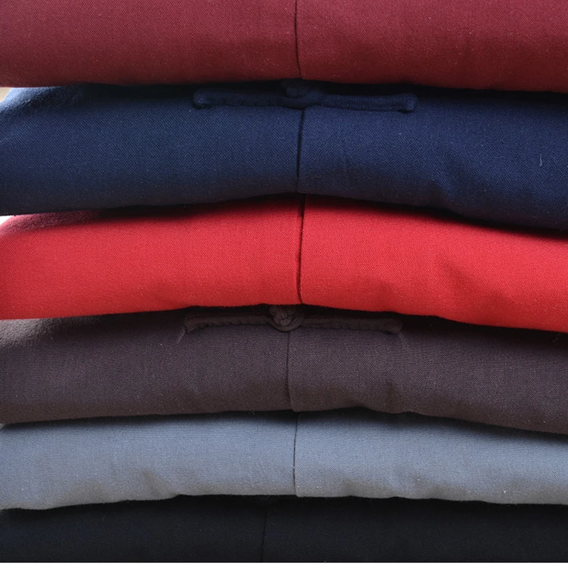 Мужская двухслойная куртка с длинным рукавом Кунг фу из 100% хлопка традиционный