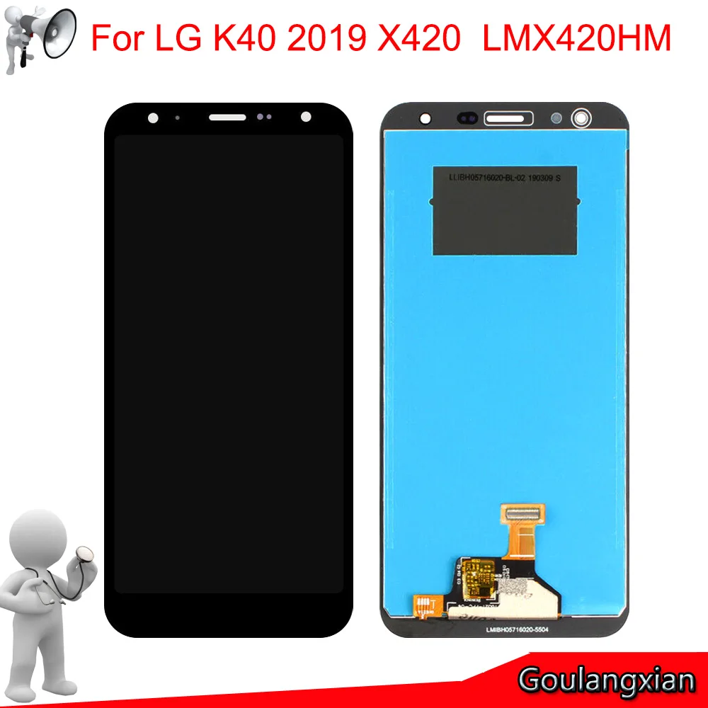 AAA ЖК дисплей с рамкой для LG K40 2019 кодирующий преобразователь сенсорного экрана в