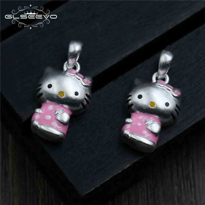 5pcs 925 Sterling Silver Charms Bracelet Necklace Cute Cat For Jewelry Making Pendant Diy XA0242 | Украшения и аксессуары