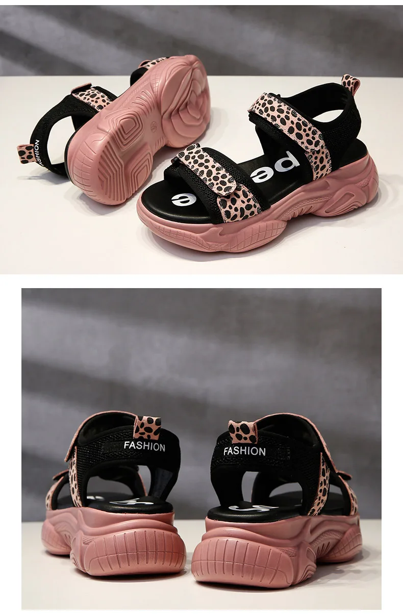 Sandalias mujer; коллекция года; обувь; женские кроссовки на платформе; модная брендовая Летняя обувь; zapatos de mujer; женская обувь на массивном каблуке; цвет Леопардовый, серебристый