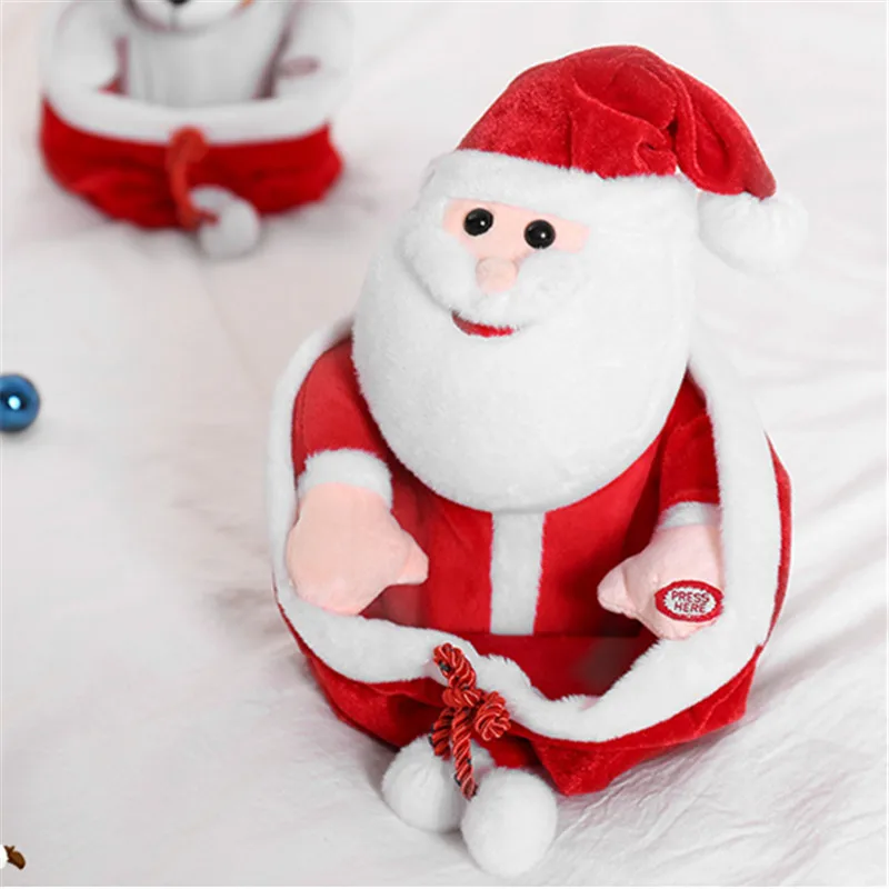 25 см PeekBoo Поющий Санта-Клаус Электрическая плюшевая кукла, набитая Kriss Kringle Hide Seek, музыкальная интерактивная игрушка, подарок на Рождество