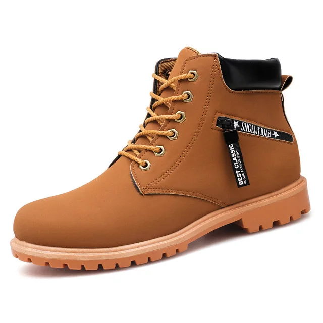 Autumn Men Ankle Boots Lace Up Men Fashion Mens Cowboy Boots Working Shoes Man Safety Timber Land Shoes Martin Army Boots - Цвет: brown 2