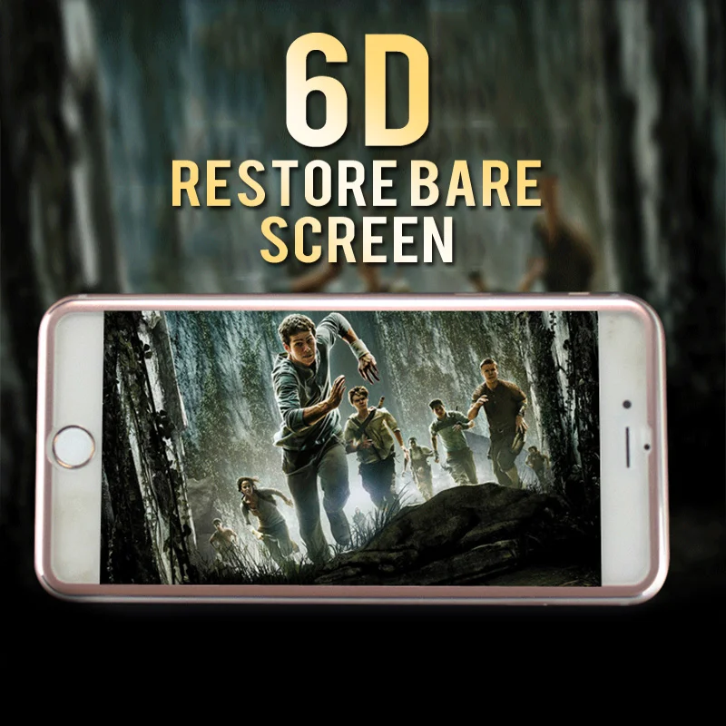 6D закаленное стекло для iPhone 6 6S 7 8 Plus полная защита экрана алюминиевый сплав X 5 SE 5S