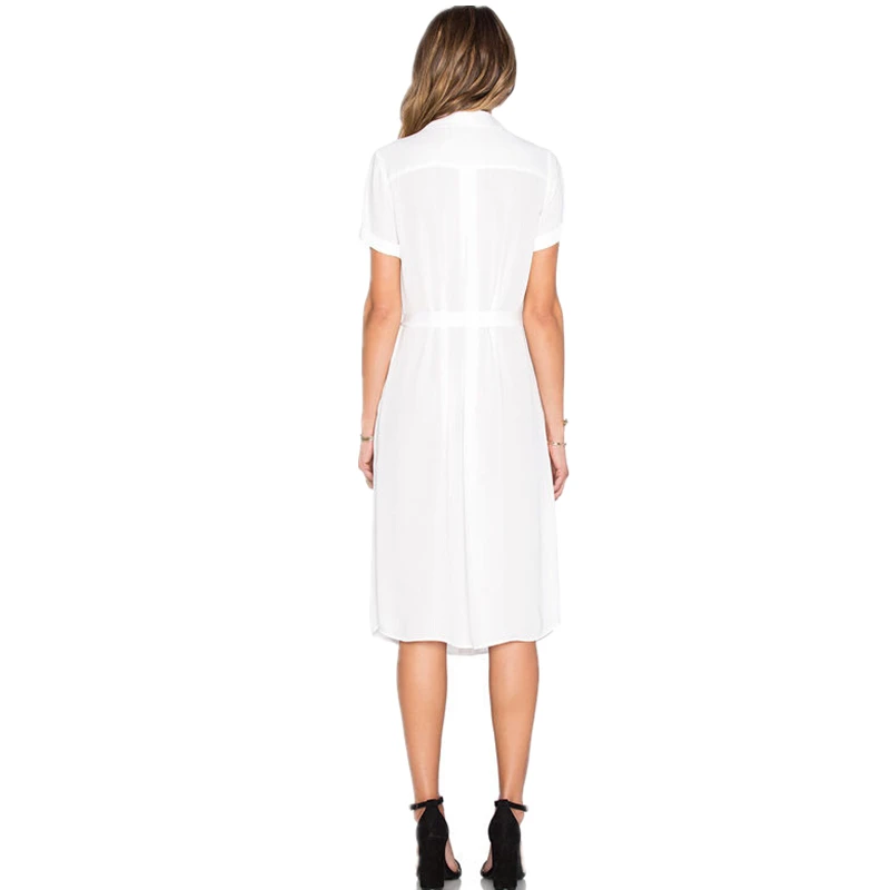 2017 Модные женские летние платья макси Boho с коротким рукавом однотонные на