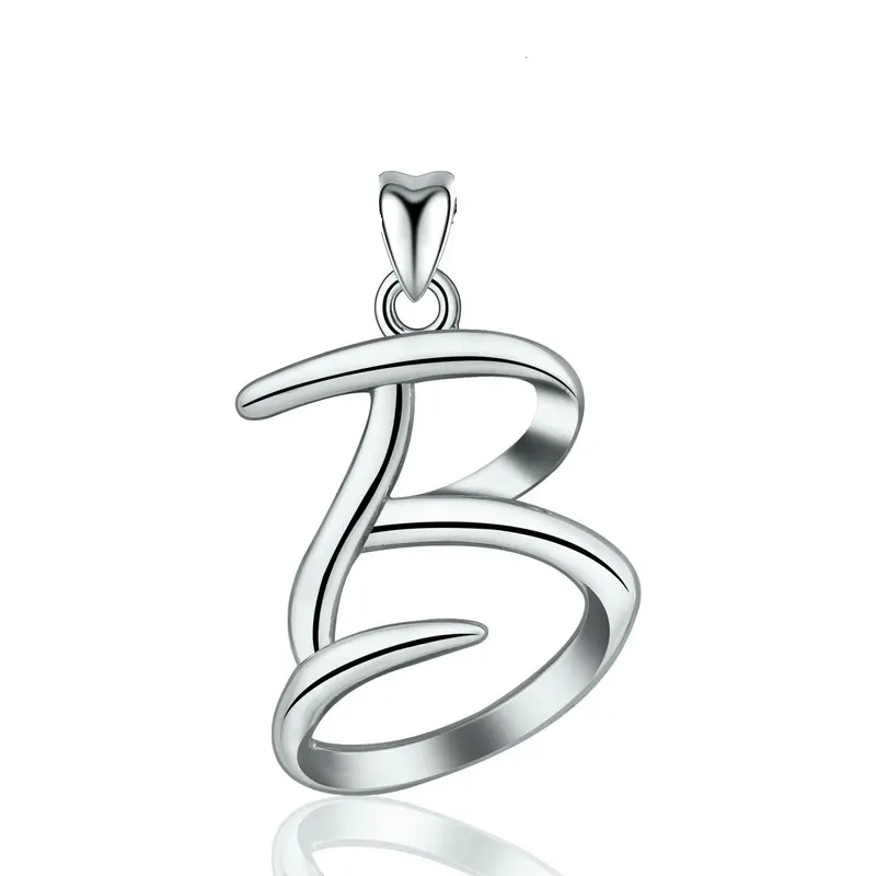 only pendant B EUDORA уникальное 925 пробы Серебряное ожерелье с подвеской в виде буквы A& B для женщин и мужчин модное персонализированное ювелирное изделие подарок для девочки CYD109 - Окраска металла: only pendant B