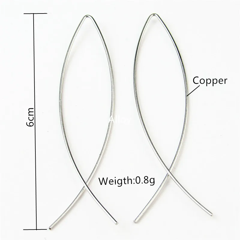 2018 Geometric New Fashion Fish Shaped Stud Earrings Simple Handmade Copper Wire Earring for Women | Украшения и аксессуары