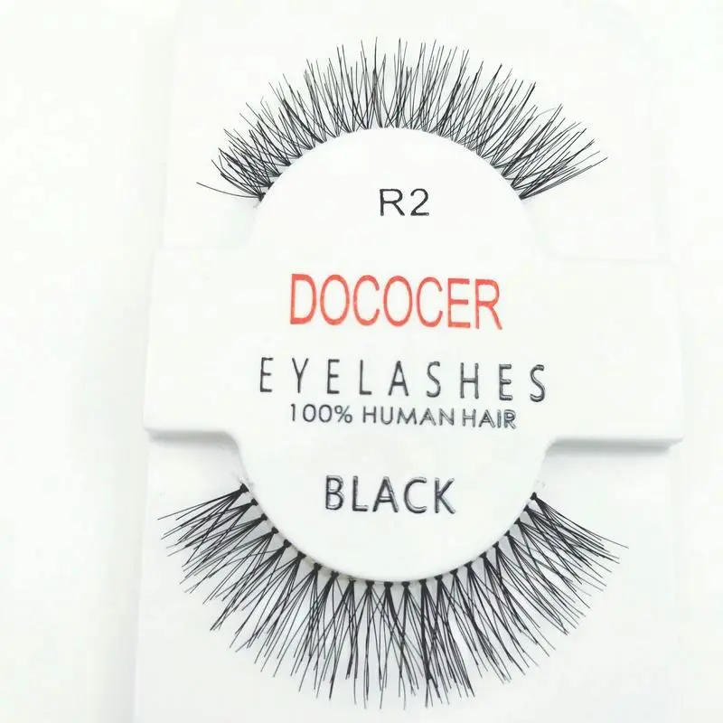 12 пар ресниц R2 ресницы 100% человеческие волосы ручной работы накладные пачкающие