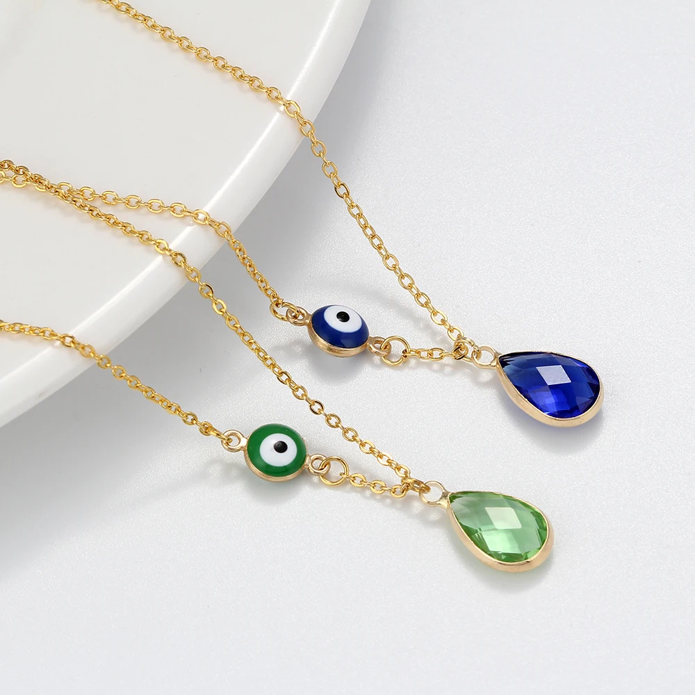 Модное ювелирное изделие в форме капли кулон с кристаллами ожерелье для женщин