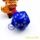 Bescon, новый стиль, многосторонние кости, многогранные кости, шестигранные игровые кости, D60 кости, шестигранные кости, шестигранные кубики синего цвета