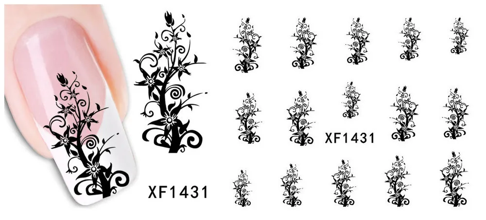 Переброска воды фольга ногти наклейки на ногтях мода красоты маникюр для ногтей 5