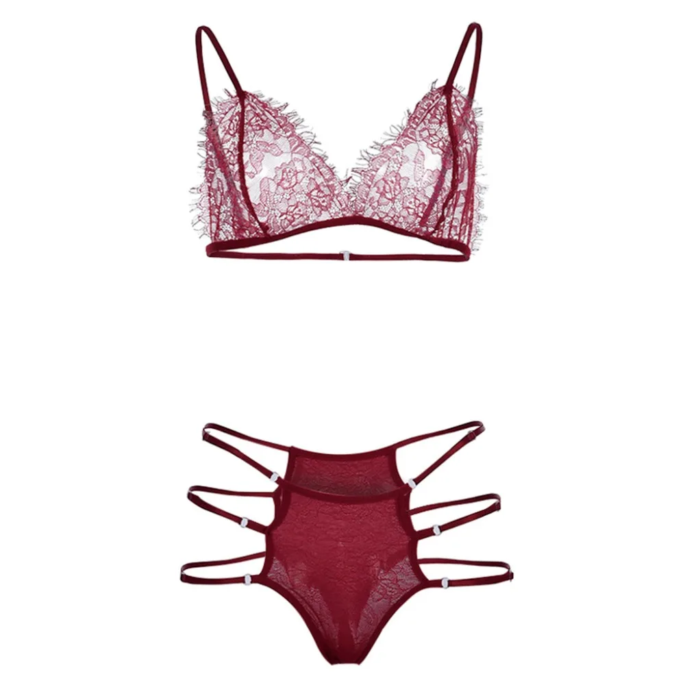 Женский кружевной ажурный комплект из двух предметов открытые эротические