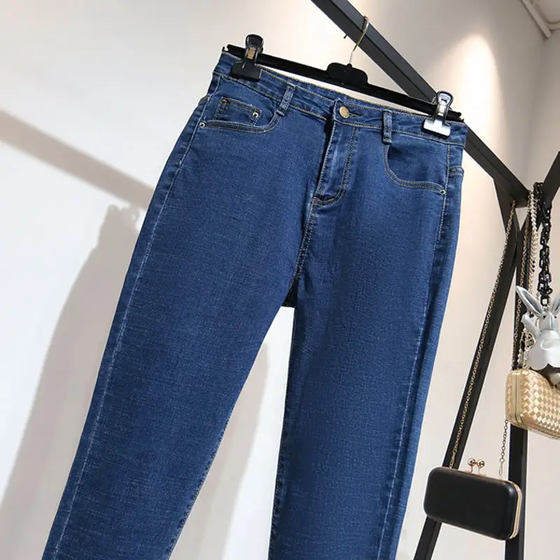 Женские узкие джинсы-карандаш черные джинсы стрейч с завышенной талией модель