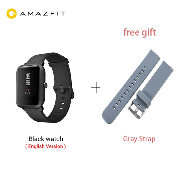 add gray Huami Смарт-часы Amazfit Bip, gps, Gloness, Смарт-часы, часы 45 дней в режиме ожидания для телефона MI8 IOS - Цвет: add gray