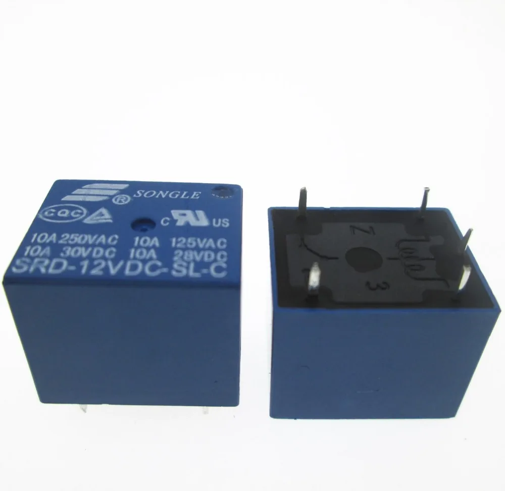 

HOT NEW 12V relay SRD-12VDC-SL-C SRD-DC12V-SL-C SRD12VDCSLC 12VDC DC12V 12V 10A 250VAC 5PIN