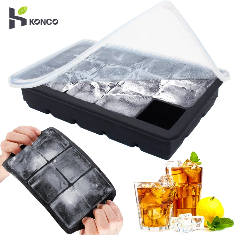Konco 3d Волшебная большая силиконовая форма для кубиков льда квадратная