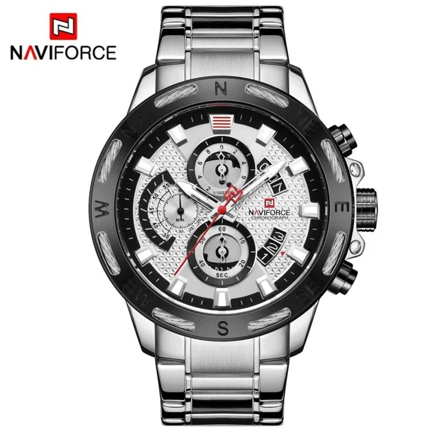 NAVIFORCE Лидирующий бренд Мужские часы Роскошные бизнес часы Цифровые кварцевые мужские армейские наручные часы Мужские часы Relogio Masculino 9165 - Цвет: SW