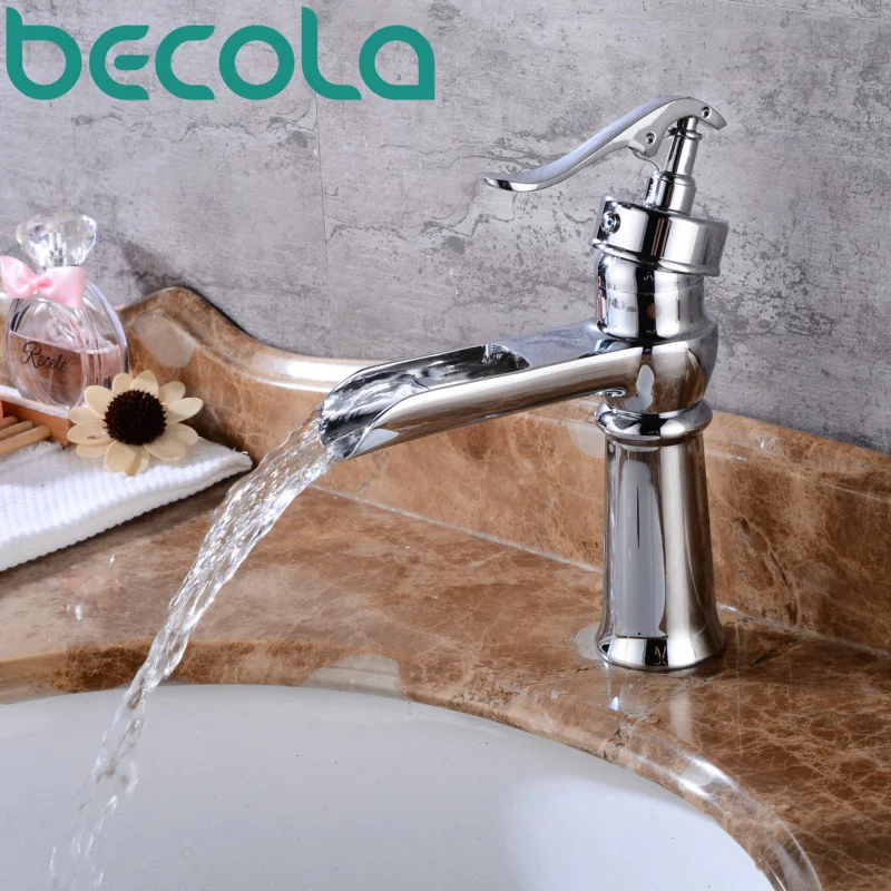 

becola new design antique brass faucet Brushed nickel bathroom faucet black and chrome basin tap B-8113