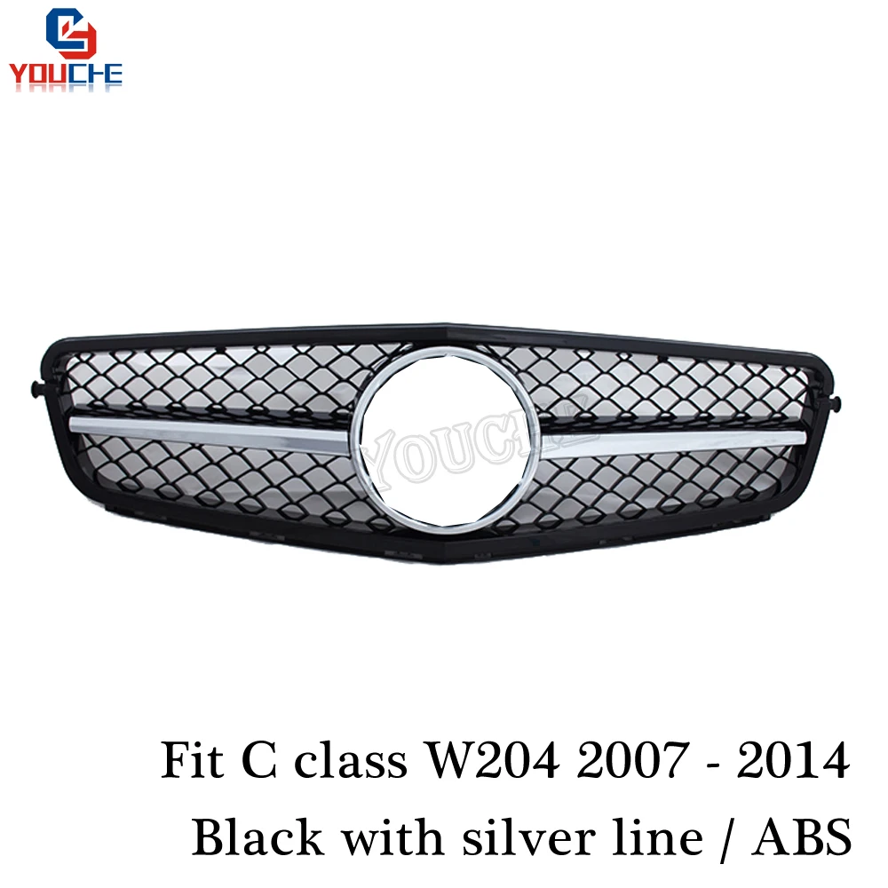 Решетка переднего бампера W204 для Mercedes C Class 2007 2014 C180 C220 C250 C300 C350 передняя решетка с