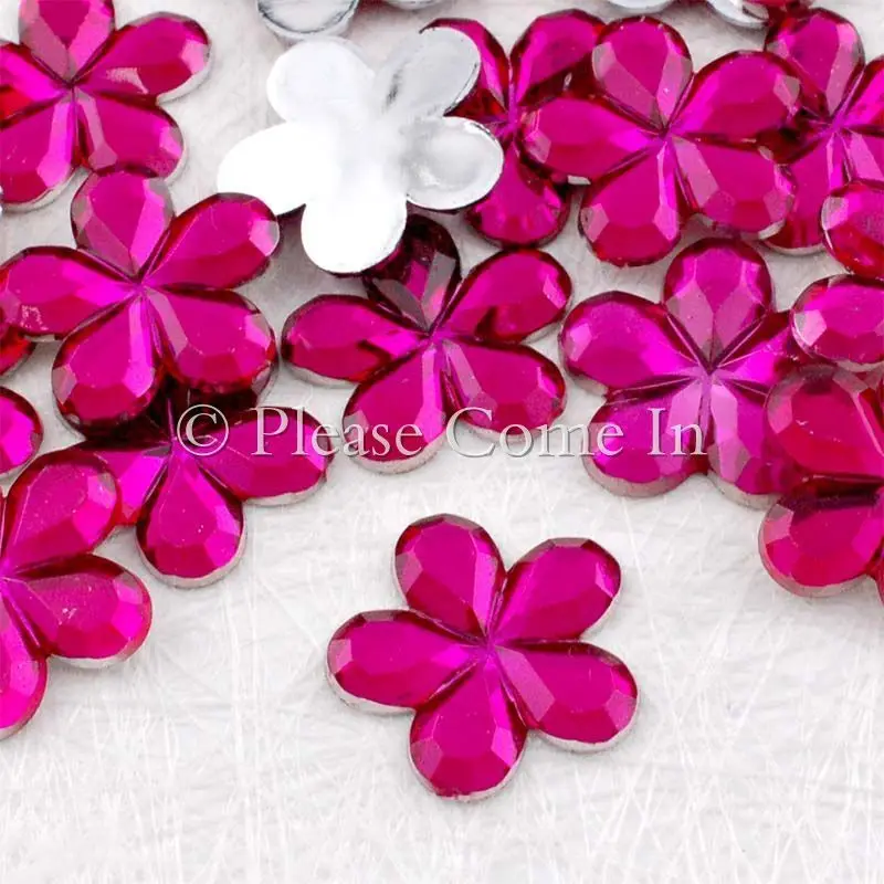 Cerise Pink 1000 шт./лот 9 Цвета 16 мм акриловый цветок Gem Стразы Свадебные цветы конфетти Ткань Чистка Стразы DIY Craft - Цвет: Cerise Pink