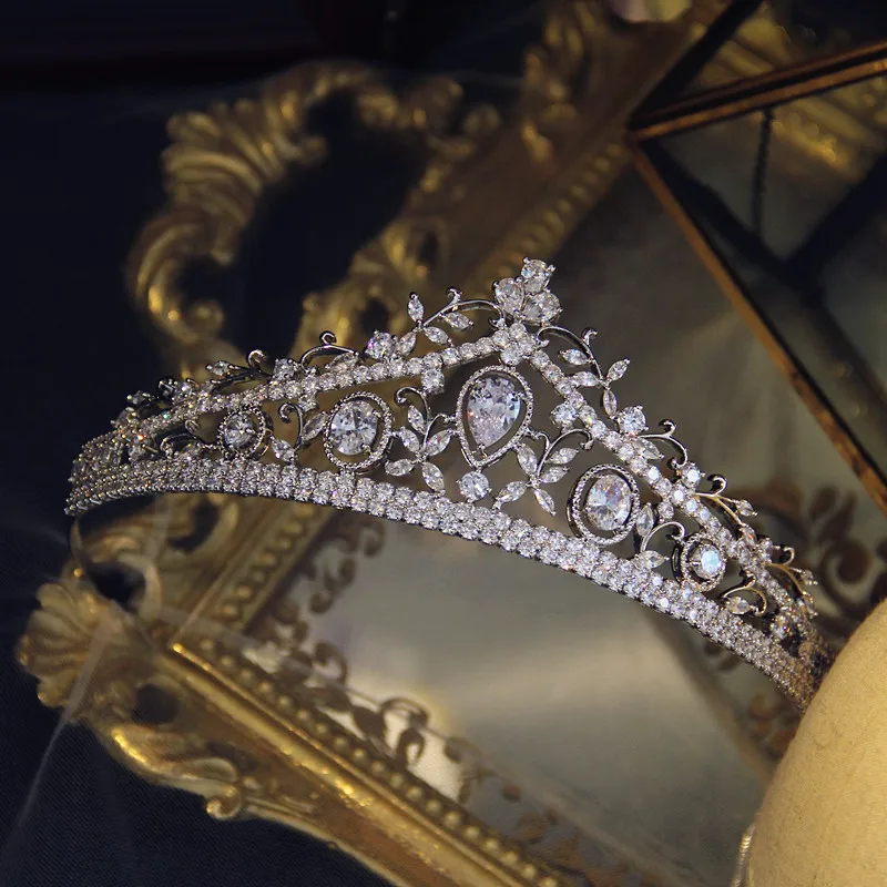 Rosebridalpark высокое качество свадебные фианиты для девочек женские AAA циркониевая Корона CZ Корона головная повязка для выпускного на волосы ювелирные изделия
