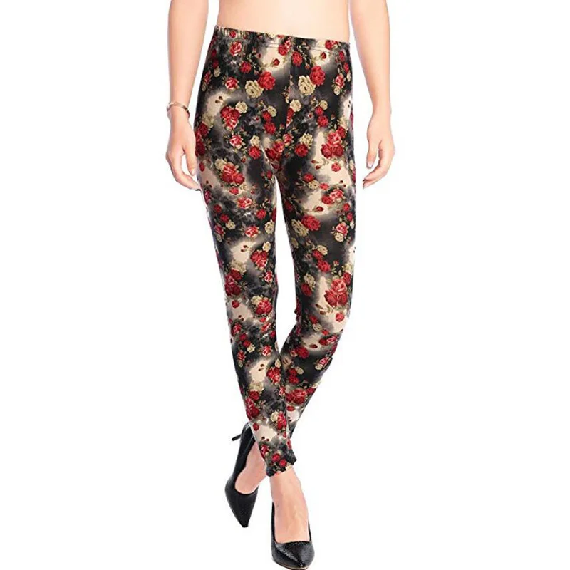 CHSDCSI Fashion Jeggings For Women Printing Leggings Push Up Pants Flower Printed High Waist Legging Sexy Gym Fitness Leggin