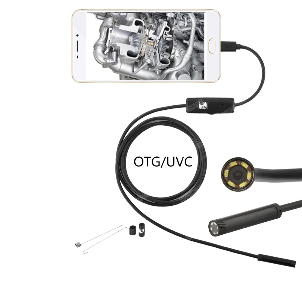 Android USB Endoscope 5.5MM Lens 1m/2m/5m Snake Wire Borescopes Mini Camera For PC Phone Pipe Car Inspection | Инструменты