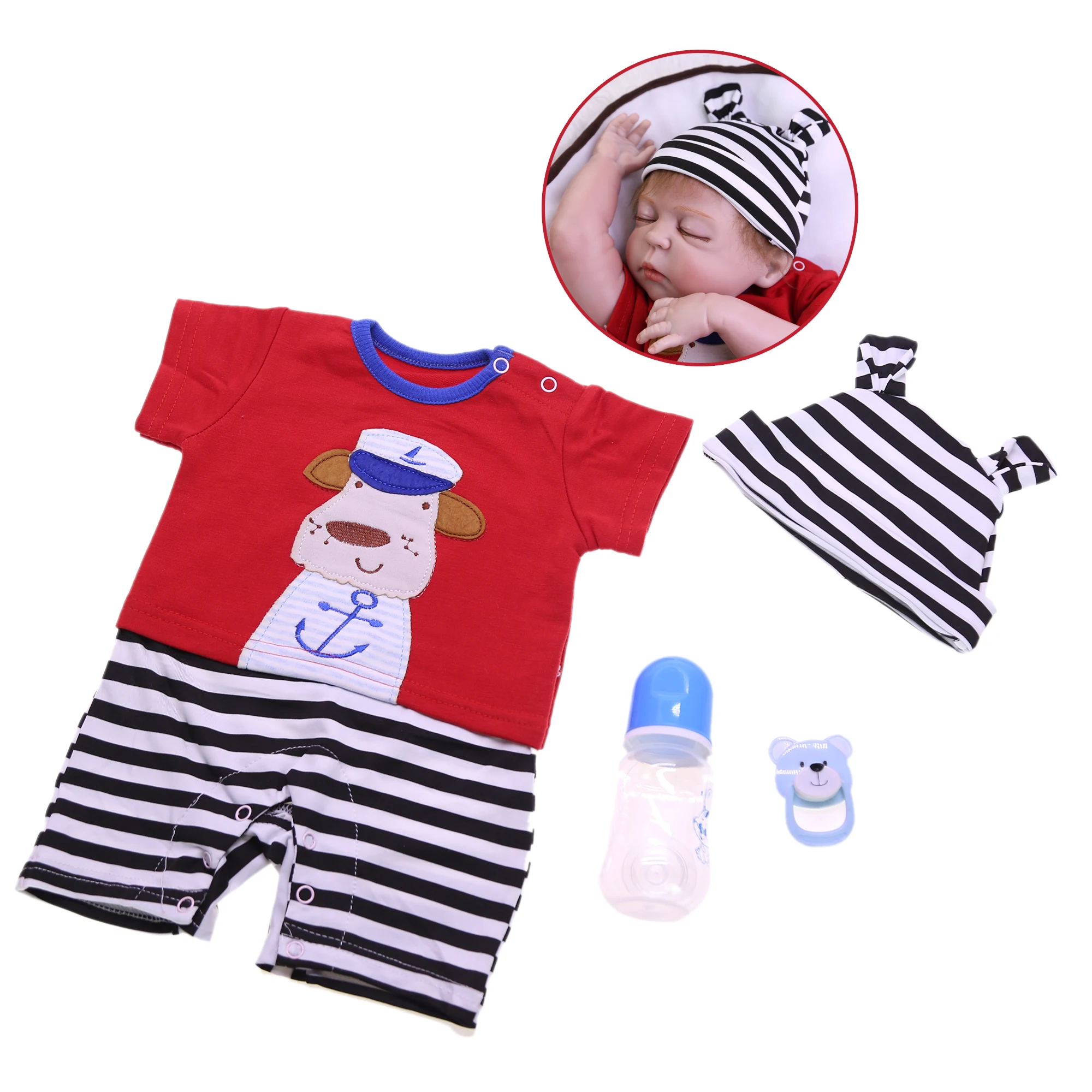 Симпатичная 23 дюймовая Спящая кукла новорожденный малыш тканевое тело виниловая