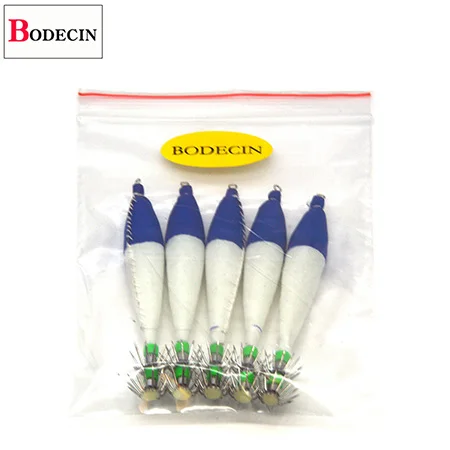 C5 5PCS 5 шт. кальмарные Джиги, морская ночная рыбалка, светящаяся приманка, крючок, морской осьминог, освещенная пластиковая искусственная приманка для рыбалки, Китай - Цвет: C5 5PCS
