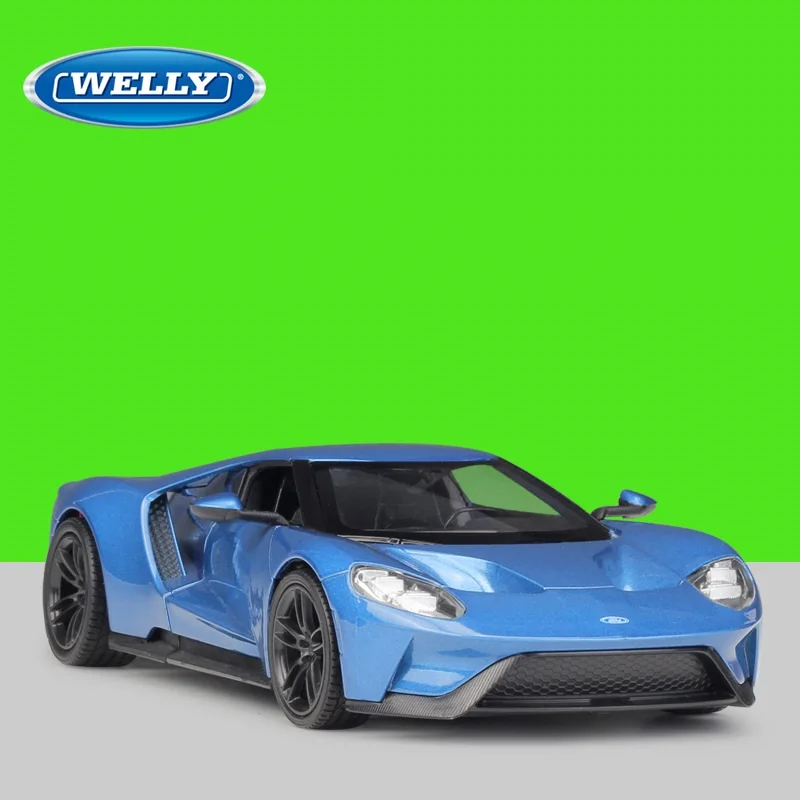1:24 Welly Ford GT 2017 Синий/Красный литой под давлением модель автомобиля|Наземный