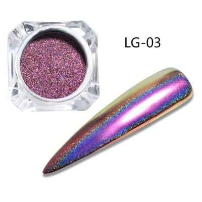 LG03 0,2 г/кор. голографические блестящие лазерные Порошковые блестки для ногтей маникюр Дизайн ногтей хром пигмент ногти "сделай сам" 12 цветов на выбор - Цвет: LG03