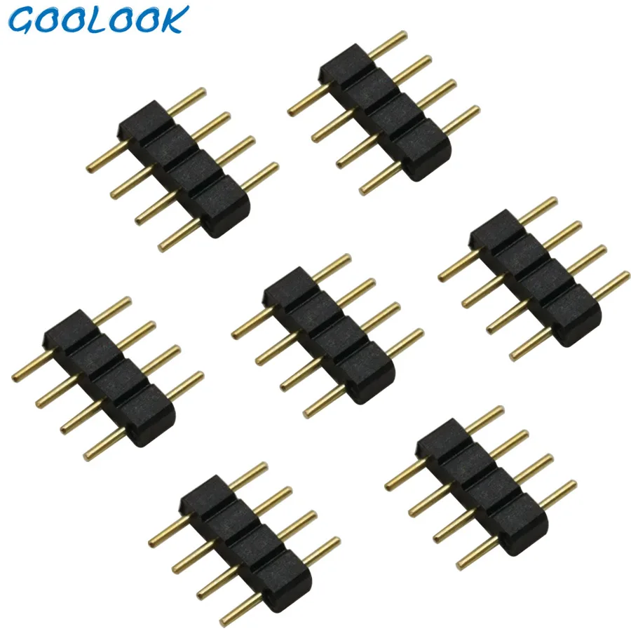 5 шт./лот, 4pin 4pin RGB светодиодный разъем, 4 pin иглы, мужской тип двойной 5-контактный разъем, для 3528 2835 5050 RGB/RGBW светодиодный полоса соединителей