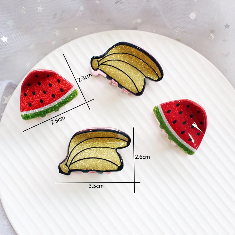 Распродажа пластиковая милая форма в виде фруктов маленькие когти для волос