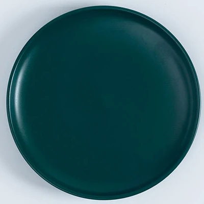 Dark green Круглая матовая десертная тарелка, керамическая обеденная тарелка, столовая посуда для дома, стейк, салат, резак, блюда, плоские тарелки, белая тарелка - Цвет: Dark green