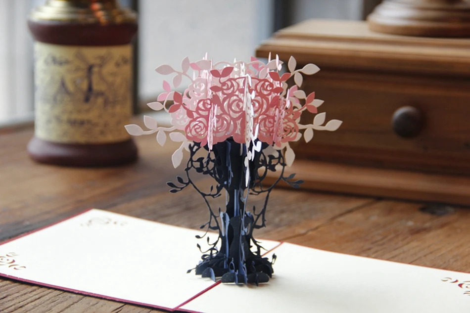 Цветочный горшок Kirigami DIY 3D pop up лазерная резка artesanato бумажные ремесла оригами