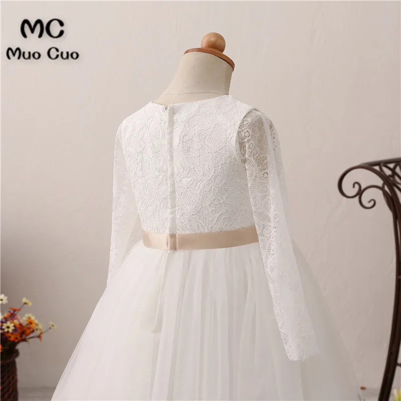 Новинка 2018 платья для девочек с длинным рукавом и цветочным принтом свадебные